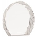 6 inch Oval Crystal with Decorative Edge 